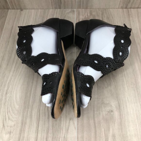 Everybody by BZ Moda Sandals Womens EU 37 Black Leather Back Zip Shoes - Picture 5 of 12